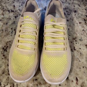 APL Beige and Neon Yellow Sneakers